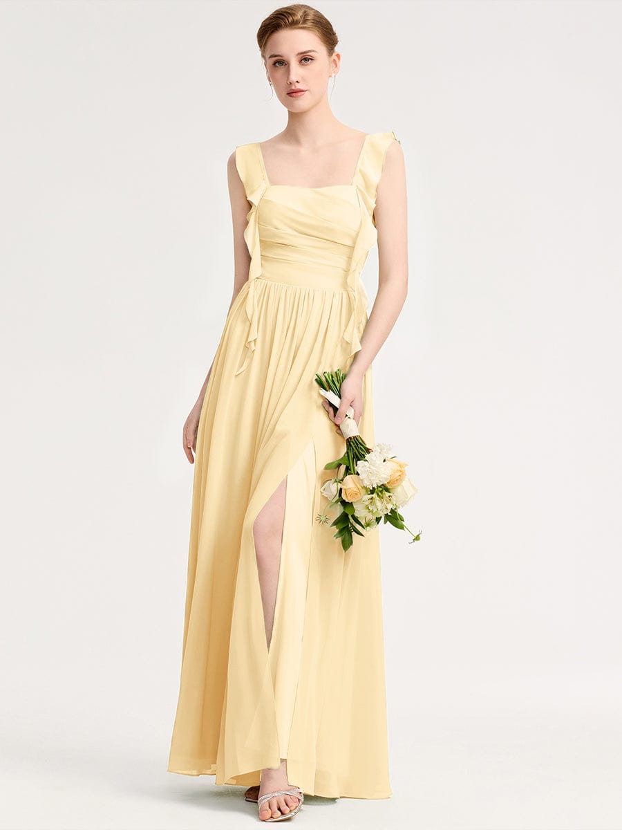 LUNARA|Flowing Ribbon Chiffon Bridesmaid dress