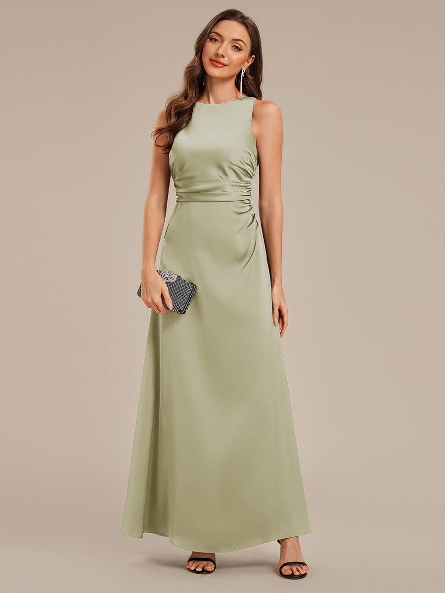 VALENCIA|Backless Satin Sleeveless Bridesmaid Dress