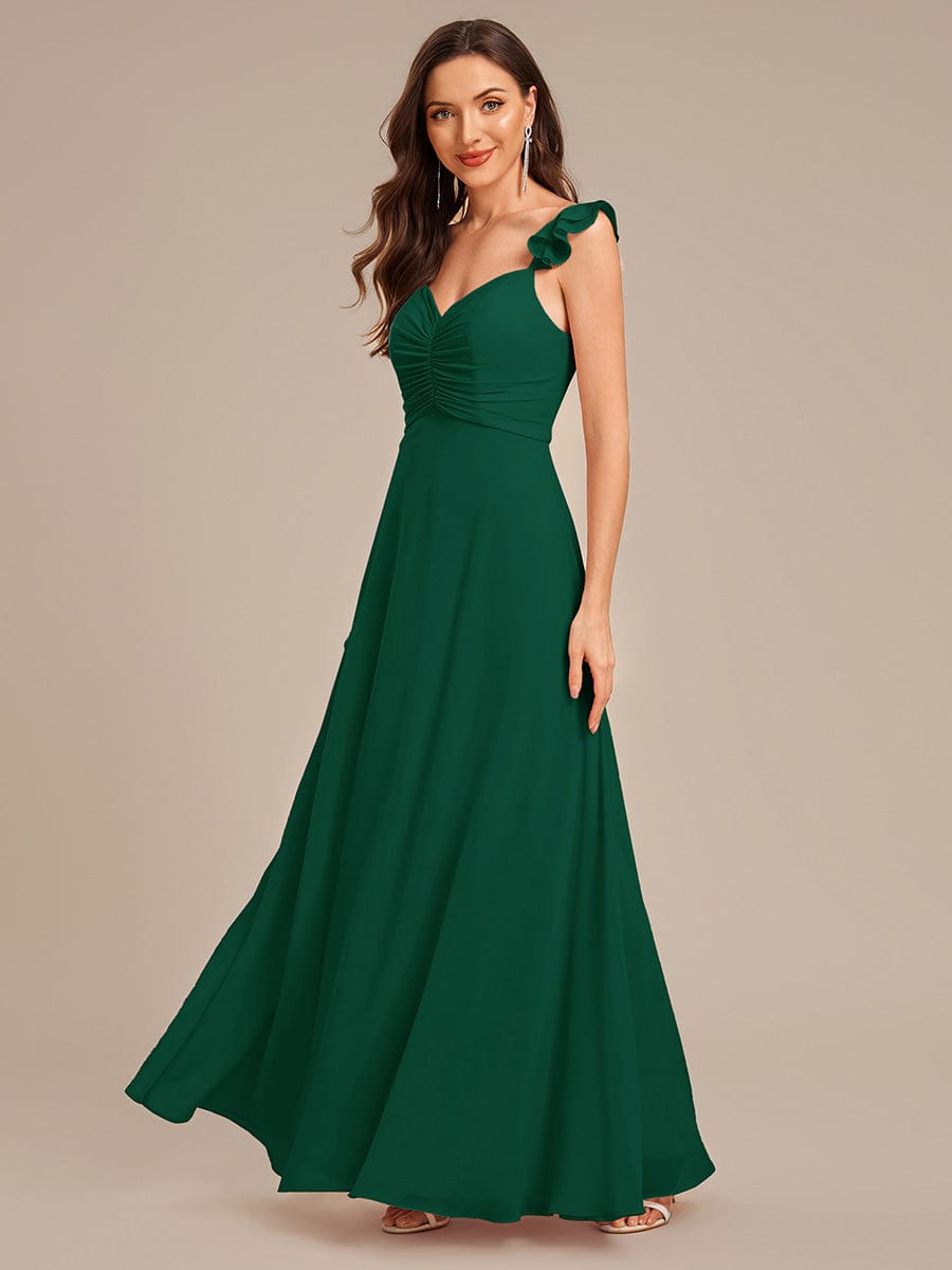 SERENA|Backless Chiffon Ruffled Bridesmaid Dress