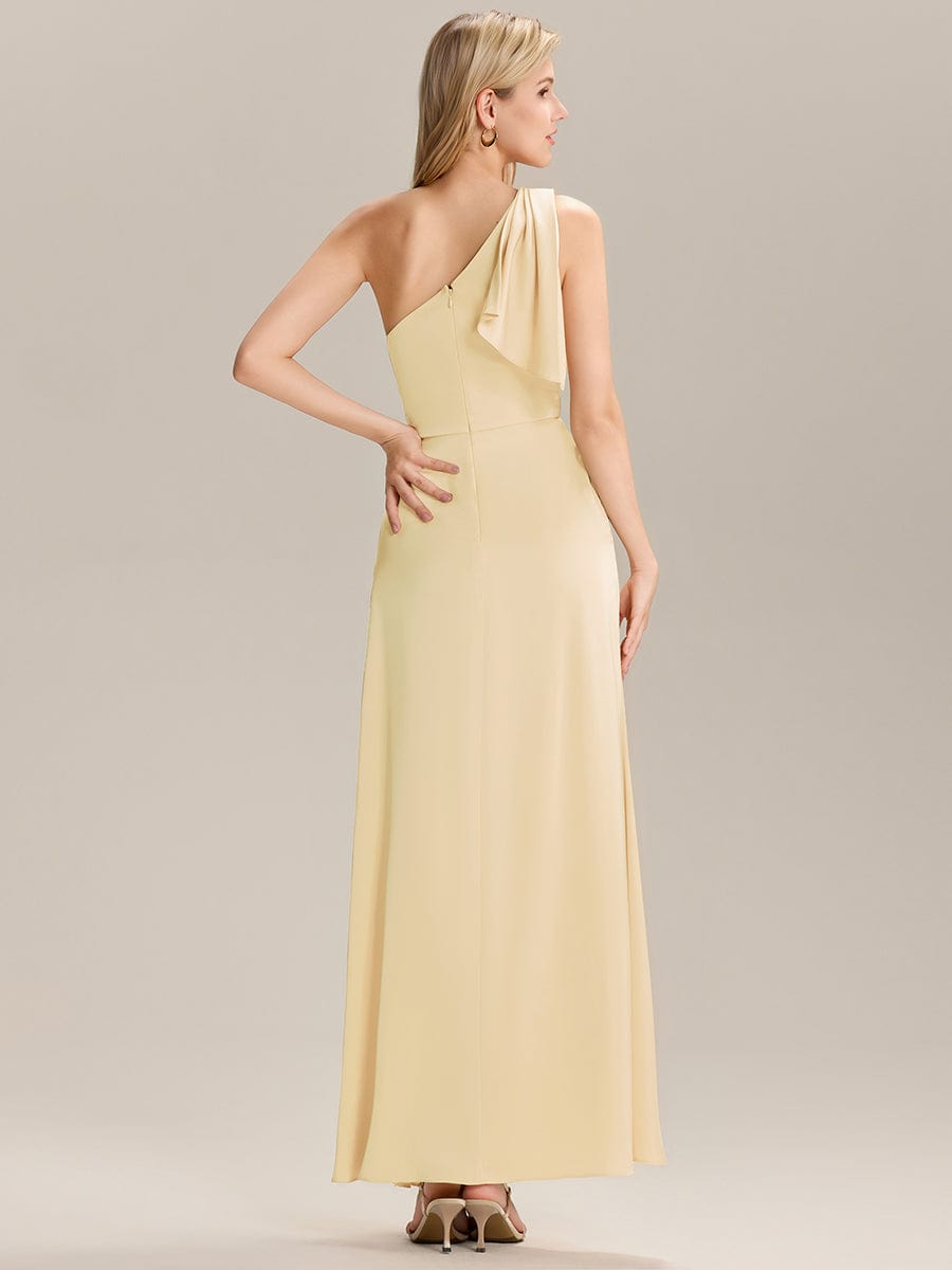 EVELISE|Flowing Ribbons Satin Bridesmaid Dress