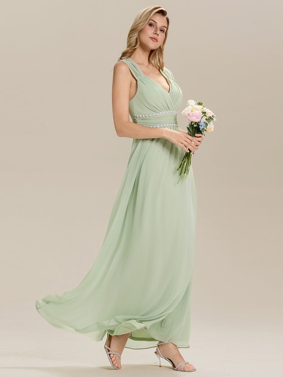 ZELINA|Backless Chiffon Sleeveless Bridesmaid Dress