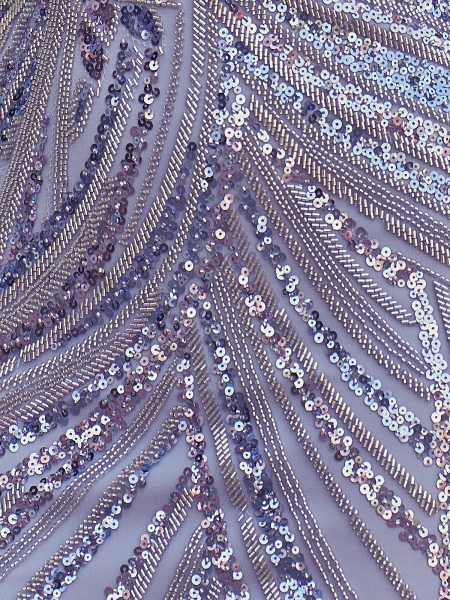 Briallen | Periwinkle- Sheath V Neck Sequined Mini Party Dresses