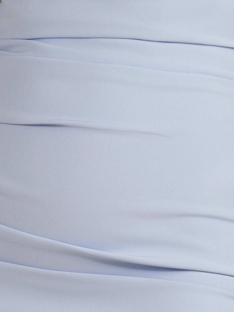 Eldona | Sky Blue - Strapless Spandex Bodycon Homecoming & Cocktail Dress With Slit