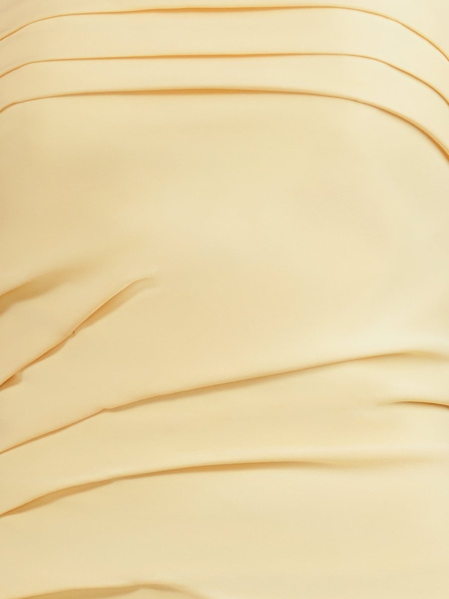 Eldona | Yellow - Strapless Spandex Bodycon Homecoming & Cocktail Dress With Slit