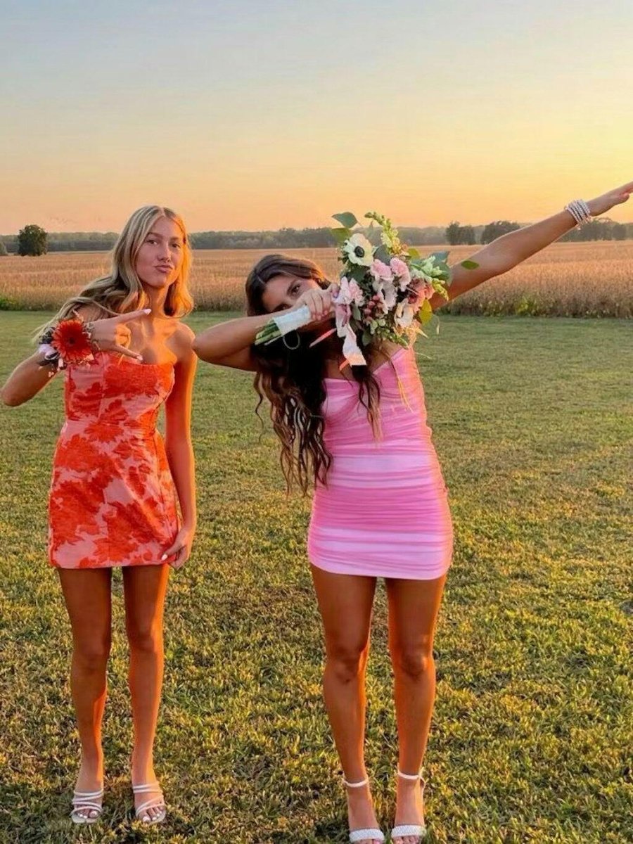 Anette | Pink - Off The Shoulder Tulle Short Homecoming & Cocktail Dresses