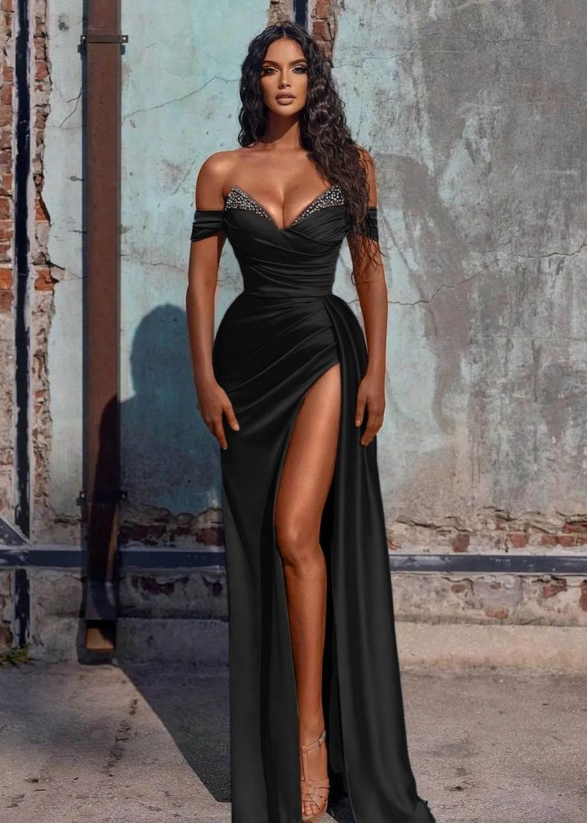 Adelaide | Mermaid Satin Long Prom Dress with Slit