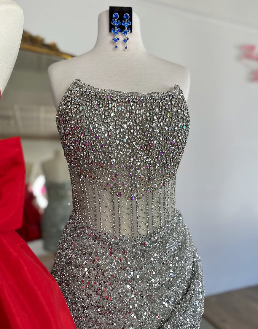 Sinead | Bodycon Strapless Corset Beaded Mini Party Dresses