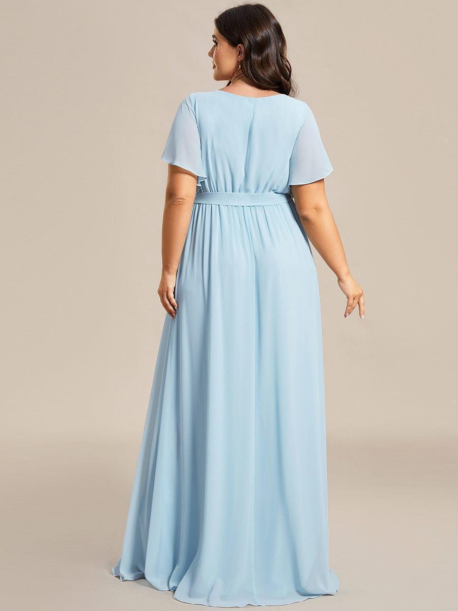 LEORA|Flowy Pleated A-Line Chiffon Tie-Waist Bridesmaid Dress