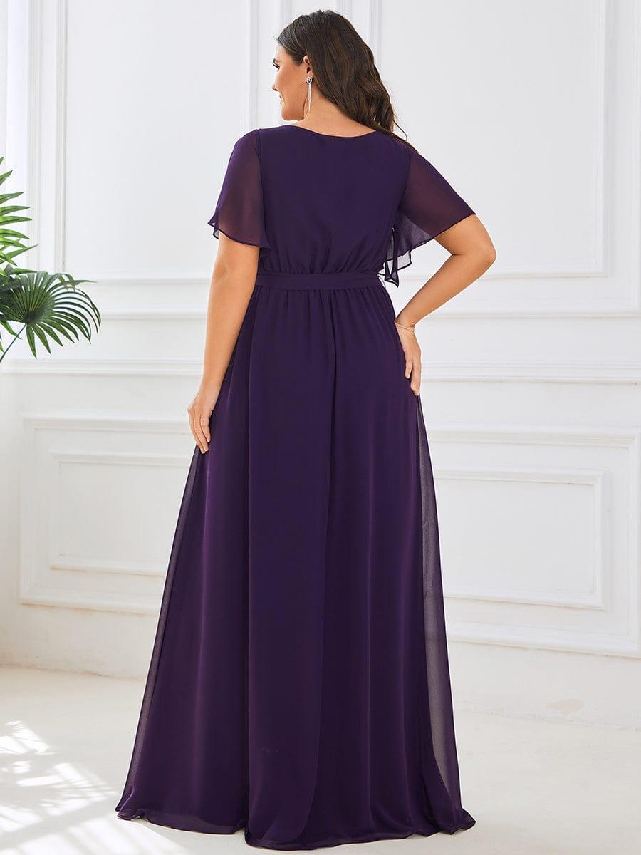 LEORA|Flowy Pleated A-Line Chiffon Tie-Waist Bridesmaid Dress