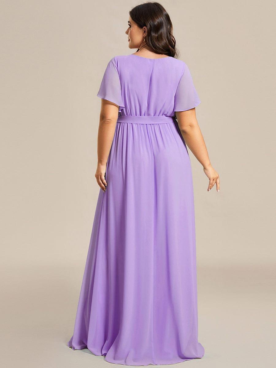 LEORA|Flowy Pleated A-Line Chiffon Tie-Waist Bridesmaid Dress