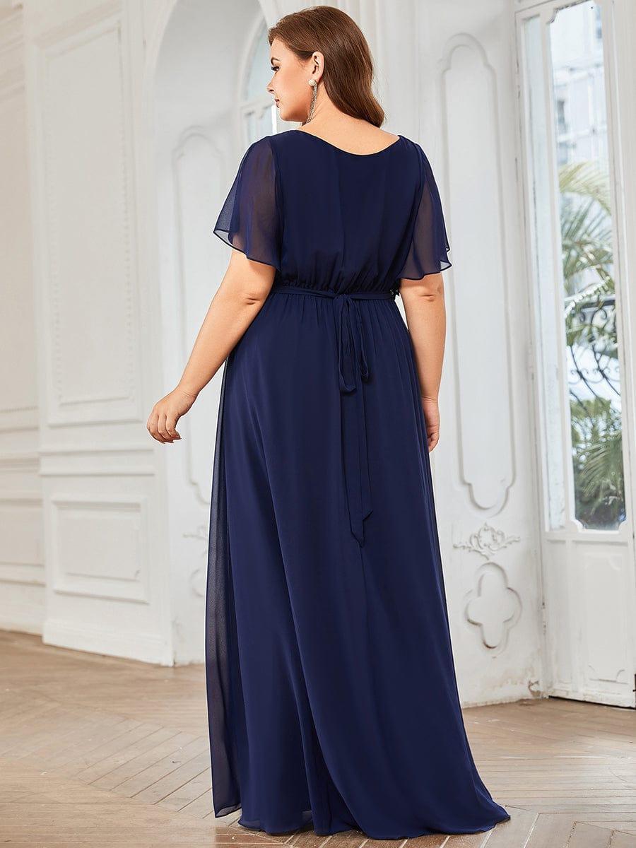 LEORA|Flowy Pleated A-Line Chiffon Tie-Waist Bridesmaid Dress