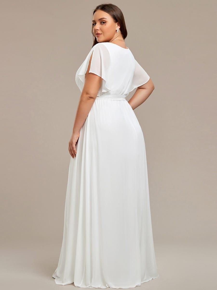 LEORA|Flowy Pleated A-Line Chiffon Tie-Waist Bridesmaid Dress