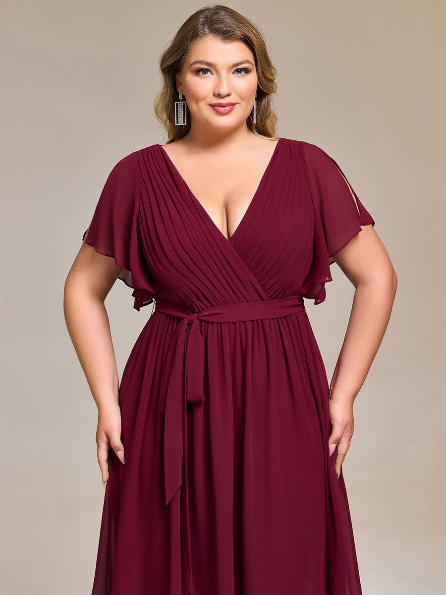 pretty HARLOW|Plus Size Tie-Waist Bridesmaid Dress