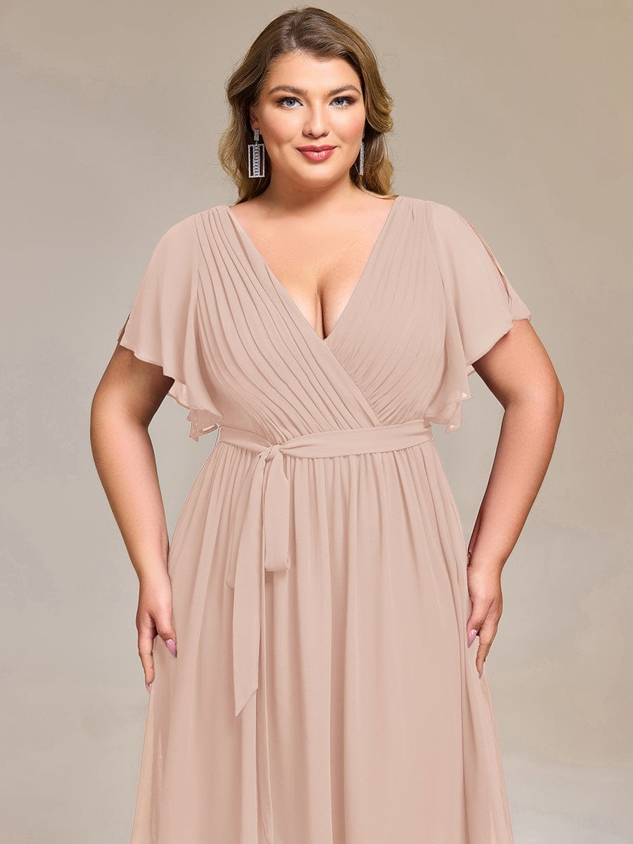 pretty HARLOW|Plus Size Tie-Waist Bridesmaid Dress