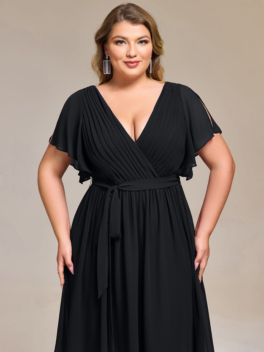 pretty HARLOW|Plus Size Tie-Waist Bridesmaid Dress