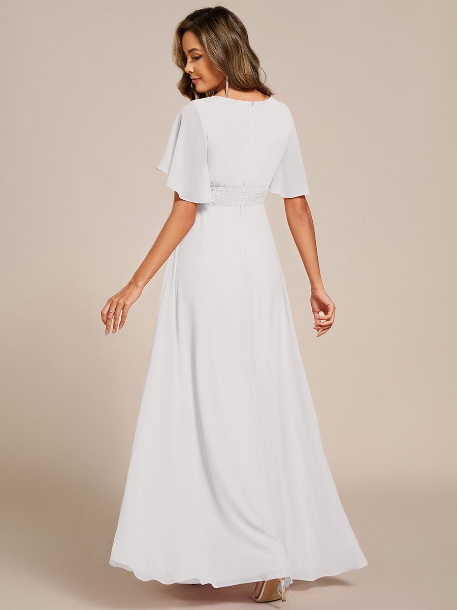 ASPYN|Pleated Applique Maxi Bridesmaid Dress