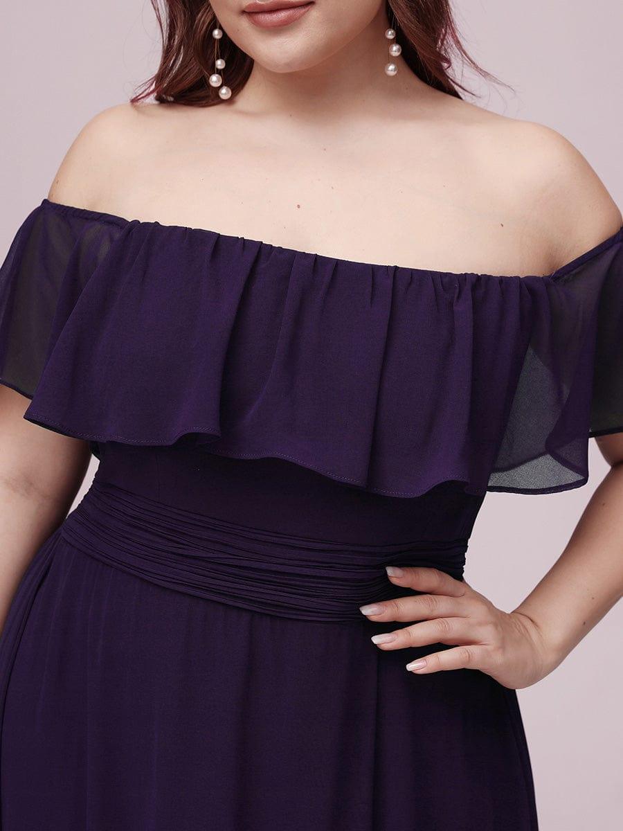 ÉMILE|Plus Size Off the Shoulder Formal Bridesmaid Dress with Thigh Split