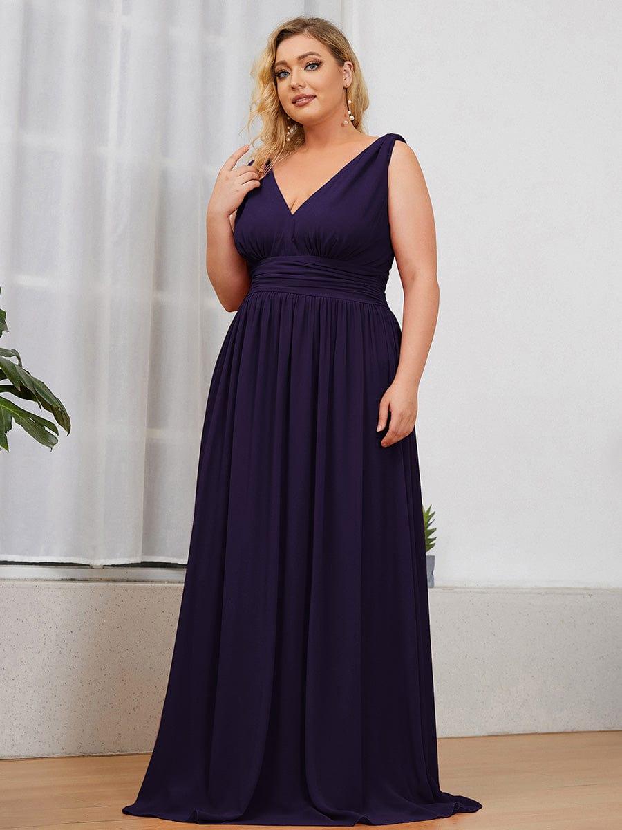 HUSH|Chiffon Empire Waist Sleeveless Pleated Bridesmaid Dress