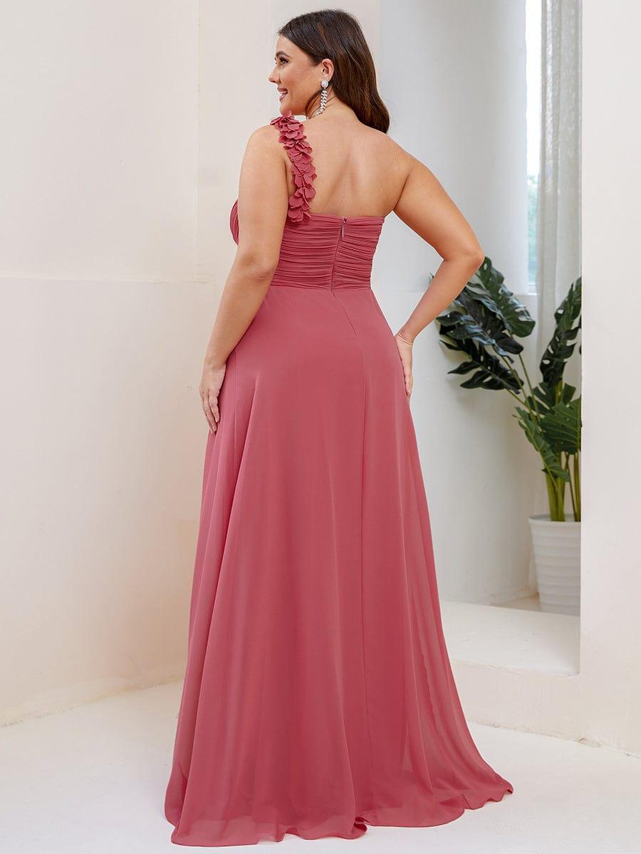 JAYLEEN|Sweet Pleated Bodice One Shoulder Chiffon Bridesmaid Dress