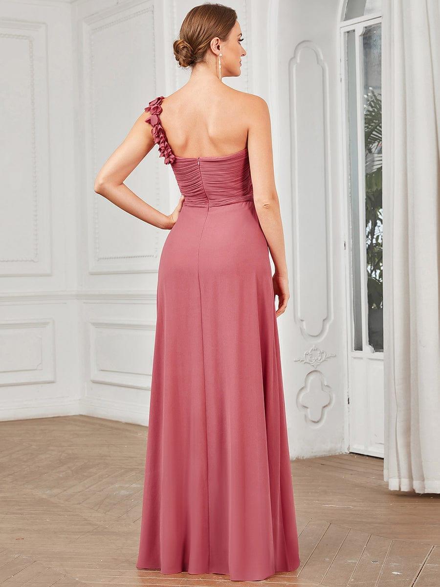 JAYLEEN|Sweet Pleated Bodice One Shoulder Chiffon Bridesmaid Dress