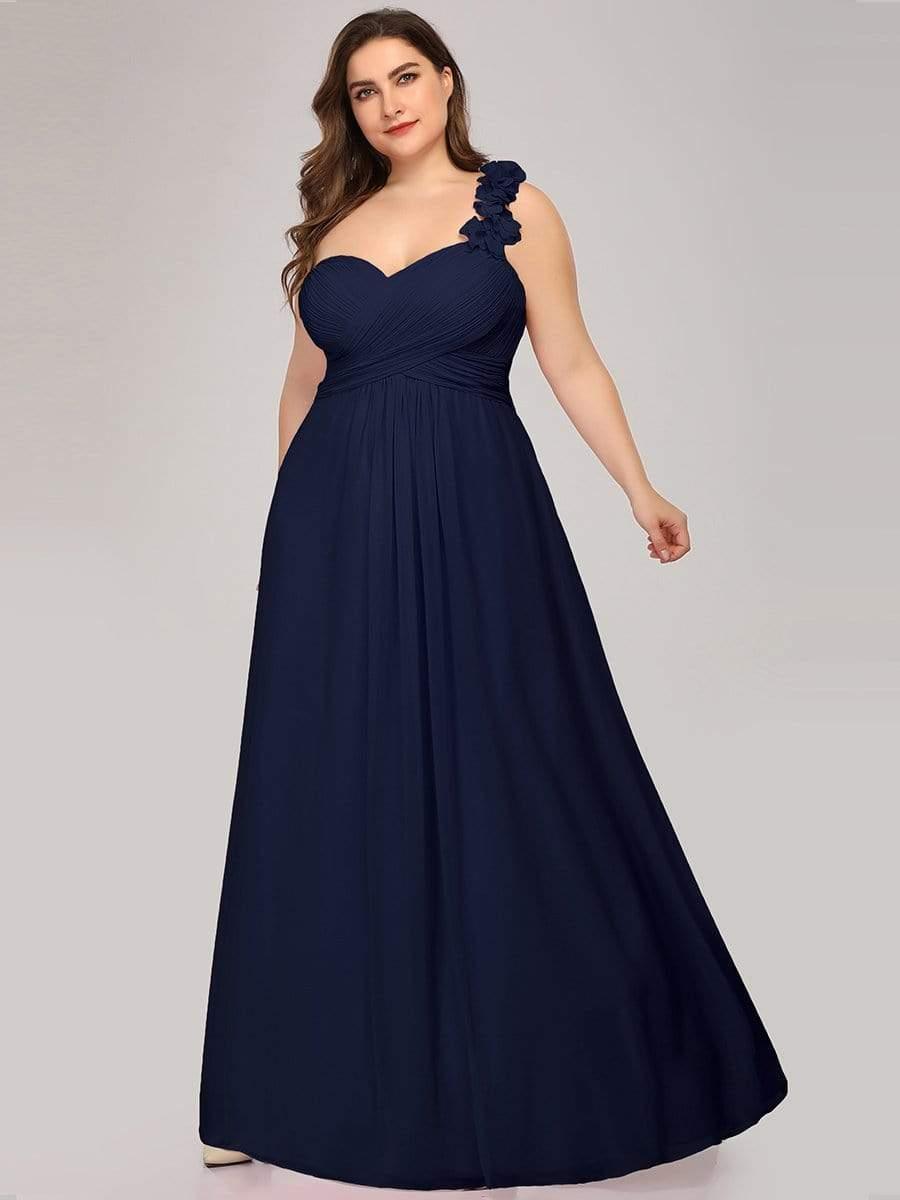 JAYLEEN|Sweet Pleated Bodice One Shoulder Chiffon Bridesmaid Dress