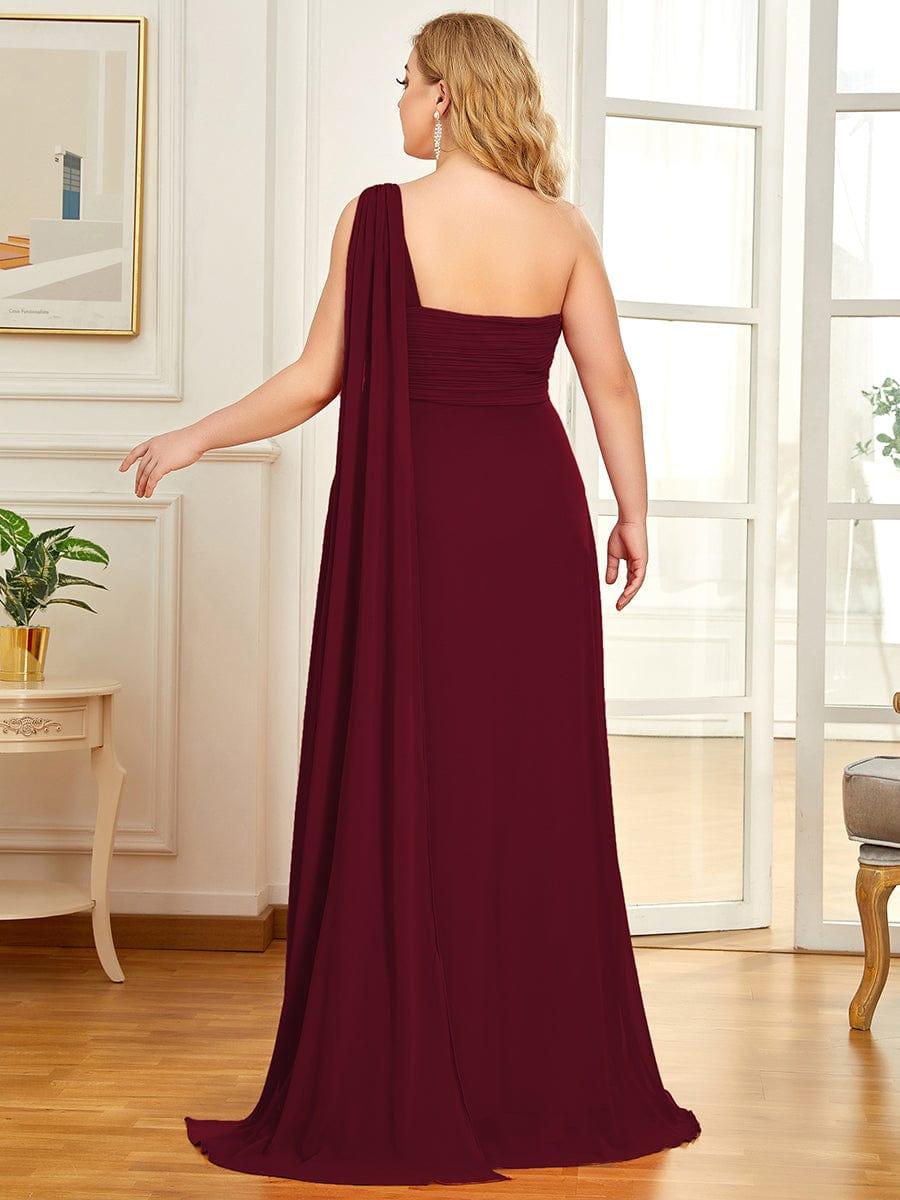 ANAYA|One Shoulder Pleated Chiffion Bridesmaid Sleeves
