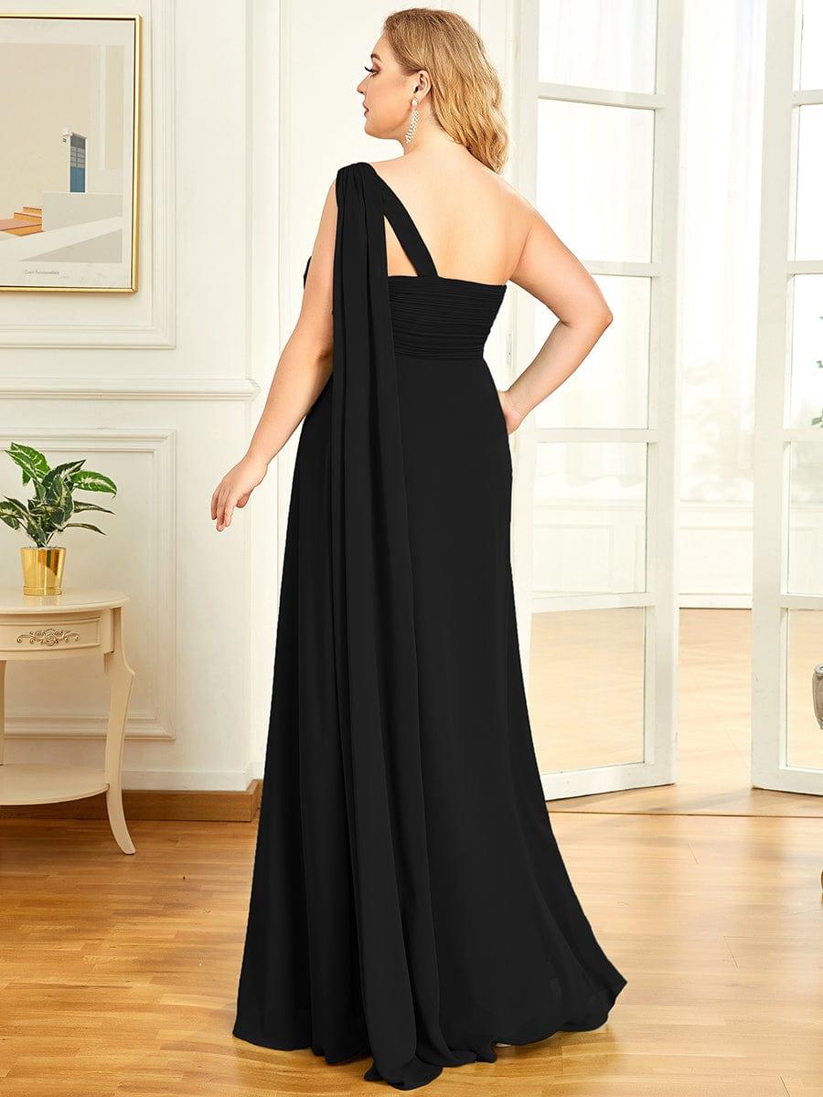 ANAYA|One Shoulder Pleated Chiffion Bridesmaid Sleeves