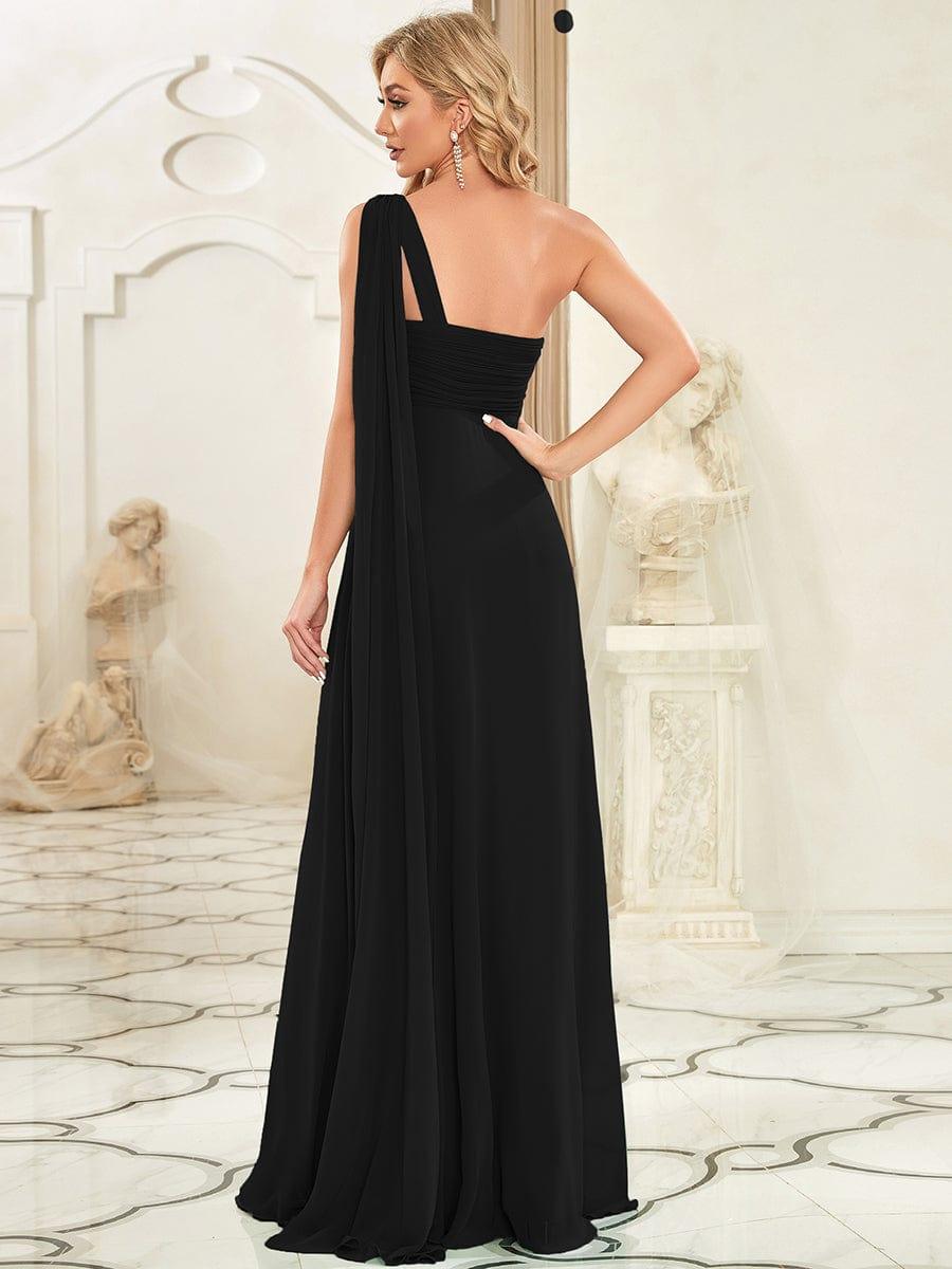 ANAYA|One Shoulder Pleated Chiffion Bridesmaid Sleeves