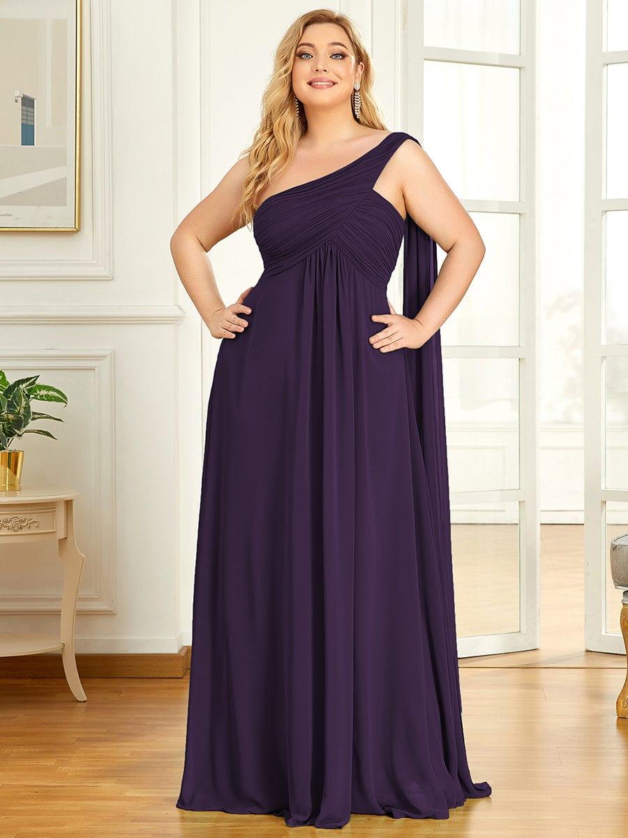 ANAYA|One Shoulder Pleated Chiffion Bridesmaid Sleeves