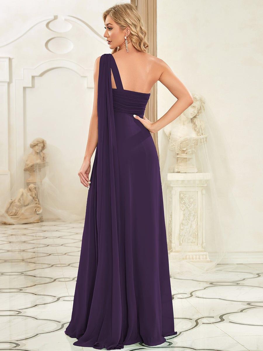 ANAYA|One Shoulder Pleated Chiffion Bridesmaid Sleeves