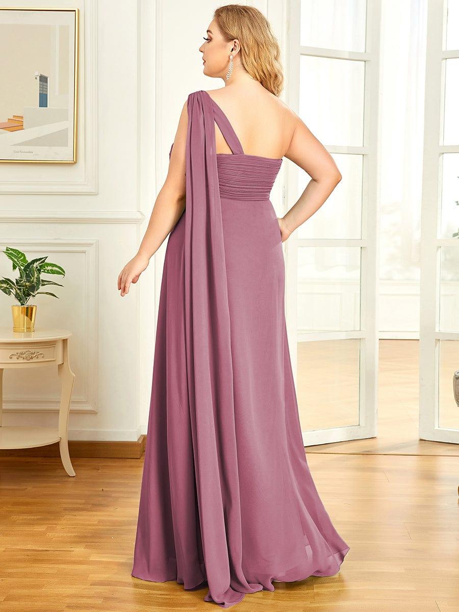 ANAYA|One Shoulder Pleated Chiffion Bridesmaid Sleeves
