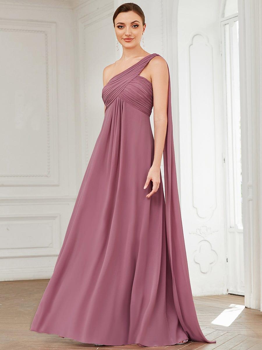 ANAYA|One Shoulder Pleated Chiffion Bridesmaid Sleeves