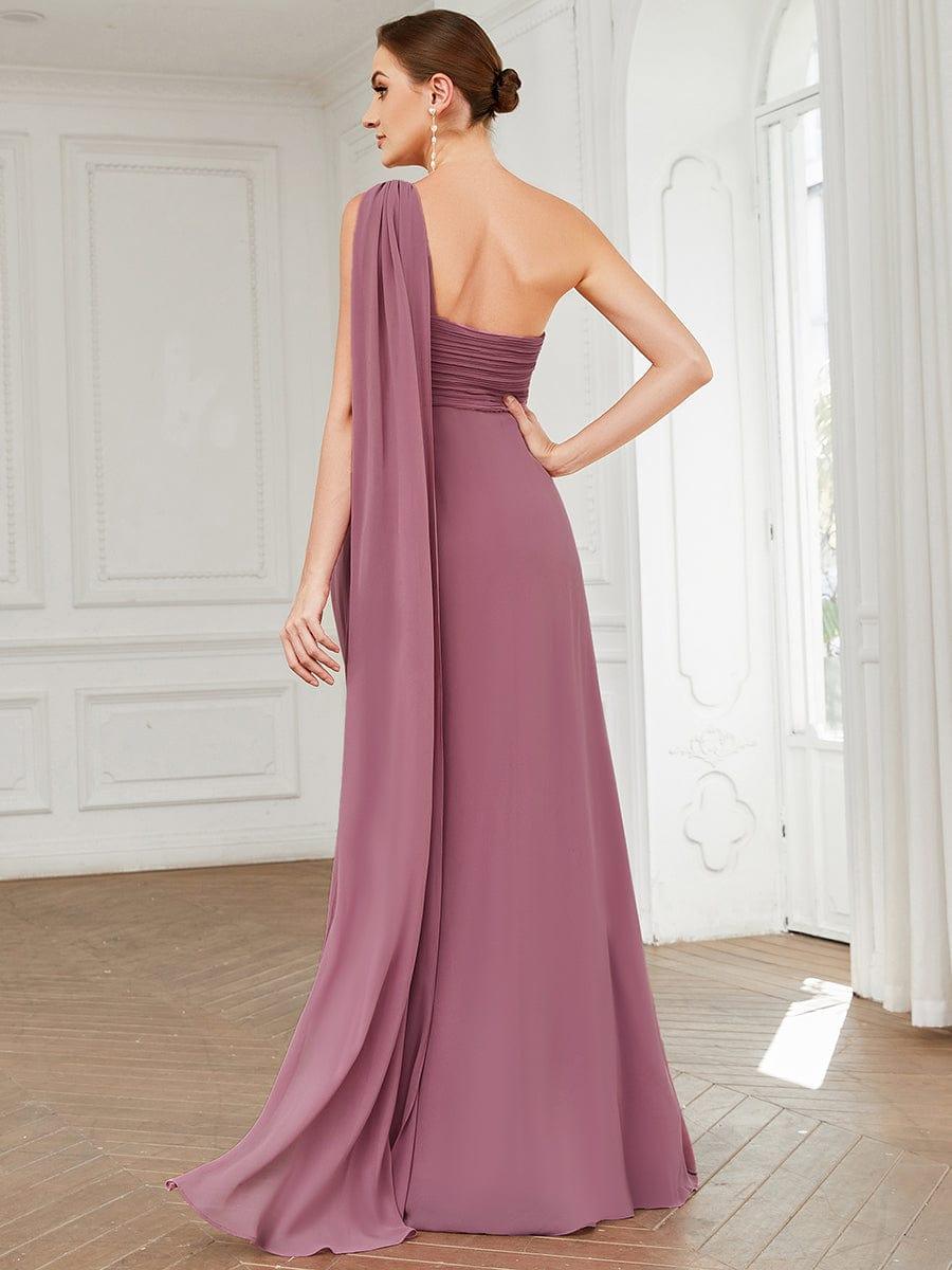 ANAYA|One Shoulder Pleated Chiffion Bridesmaid Sleeves