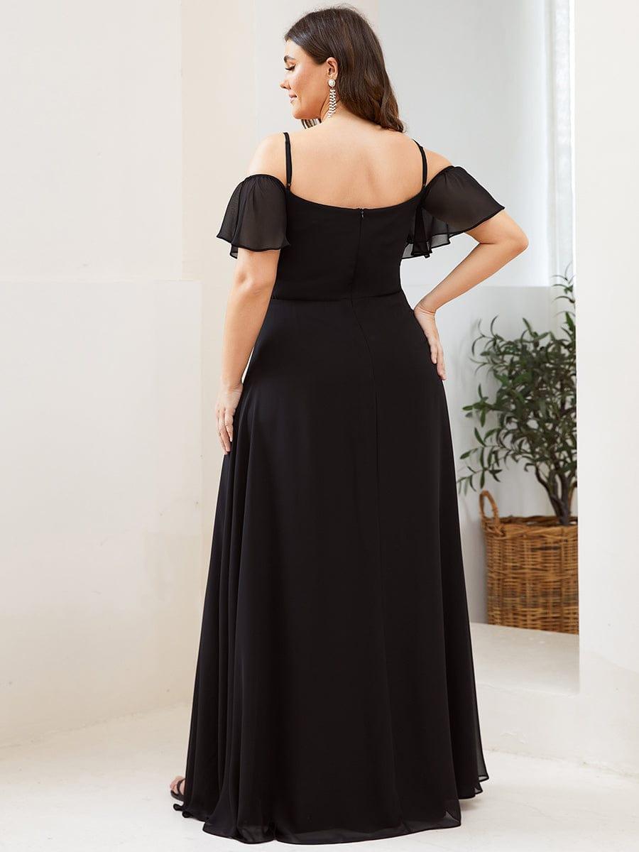 REYA|Stylish Cold Shoulder Flare Sleeves Flowy Bridesmaid Dress