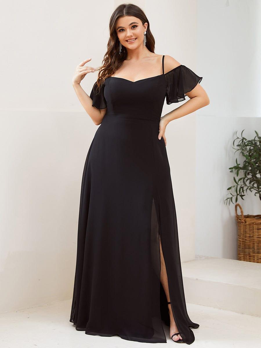 REYA|Stylish Cold Shoulder Flare Sleeves Flowy Bridesmaid Dress
