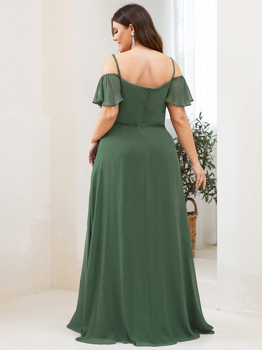 REYA|Stylish Cold Shoulder Flare Sleeves Flowy Bridesmaid Dress
