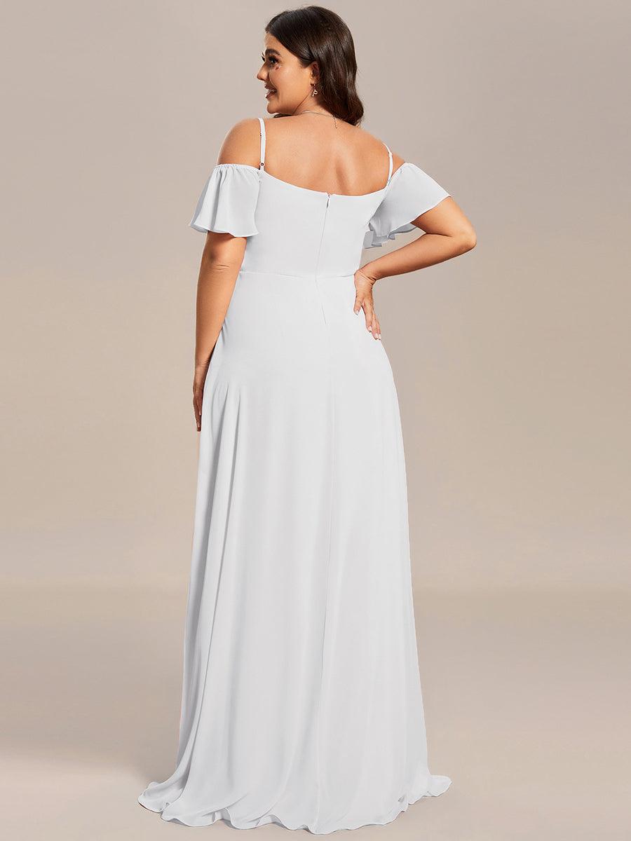 REYA|Stylish Cold Shoulder Flare Sleeves Flowy Bridesmaid Dress