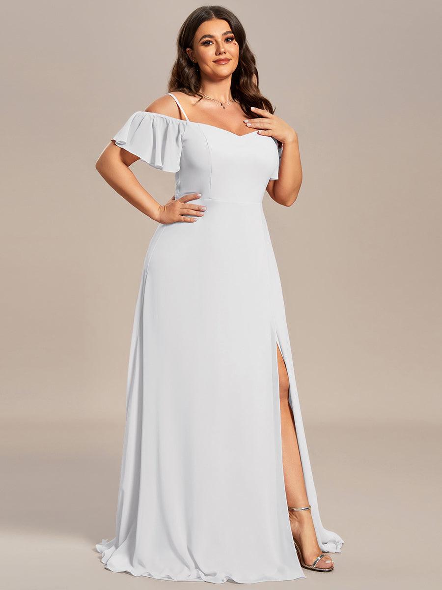 REYA|Stylish Cold Shoulder Flare Sleeves Flowy Bridesmaid Dress