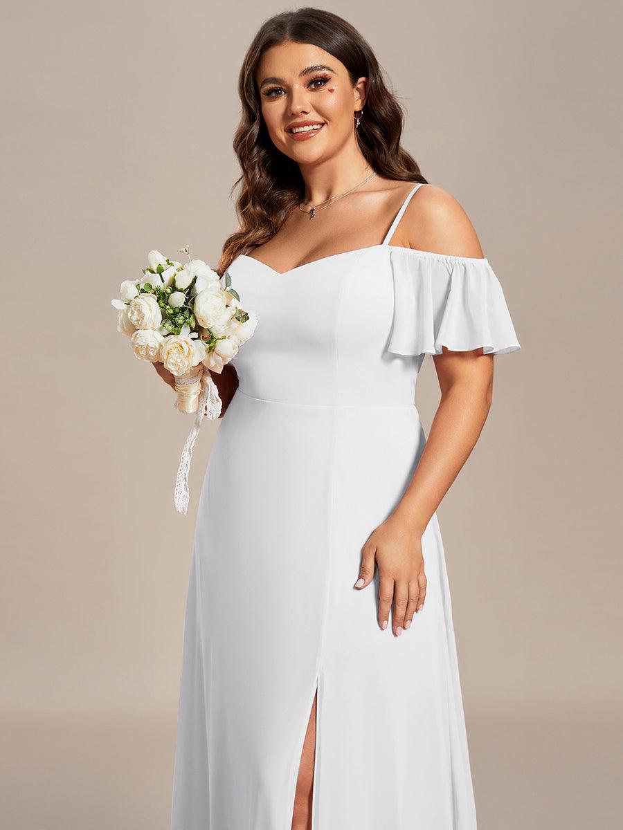 REYA|Stylish Cold Shoulder Flare Sleeves Flowy Bridesmaid Dress
