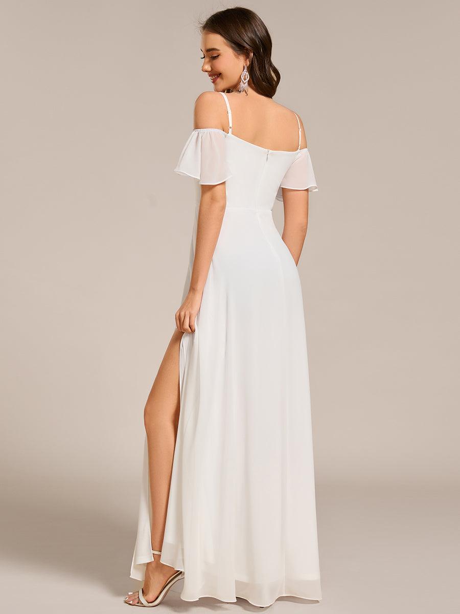 REYA|Stylish Cold Shoulder Flare Sleeves Flowy Bridesmaid Dress