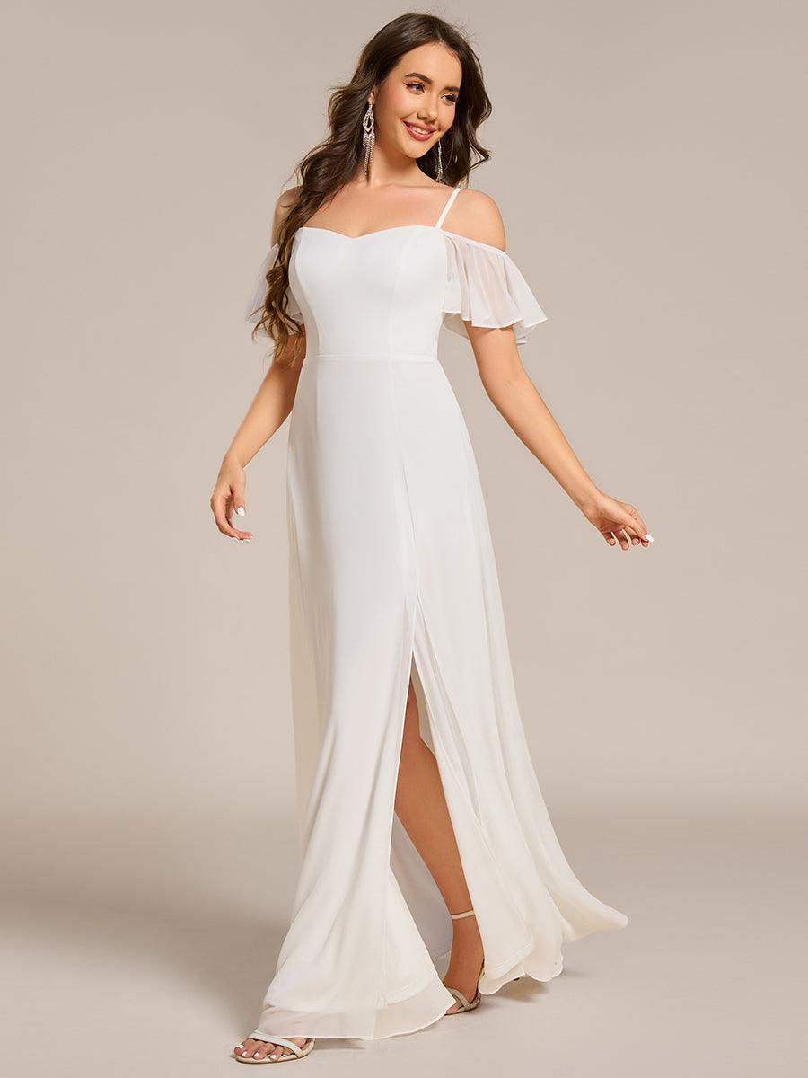 REYA|Stylish Cold Shoulder Flare Sleeves Flowy Bridesmaid Dress