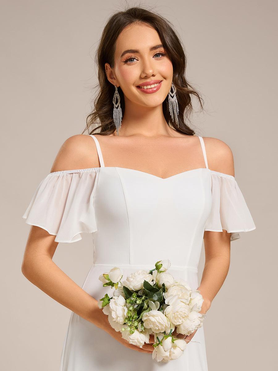 REYA|Stylish Cold Shoulder Flare Sleeves Flowy Bridesmaid Dress