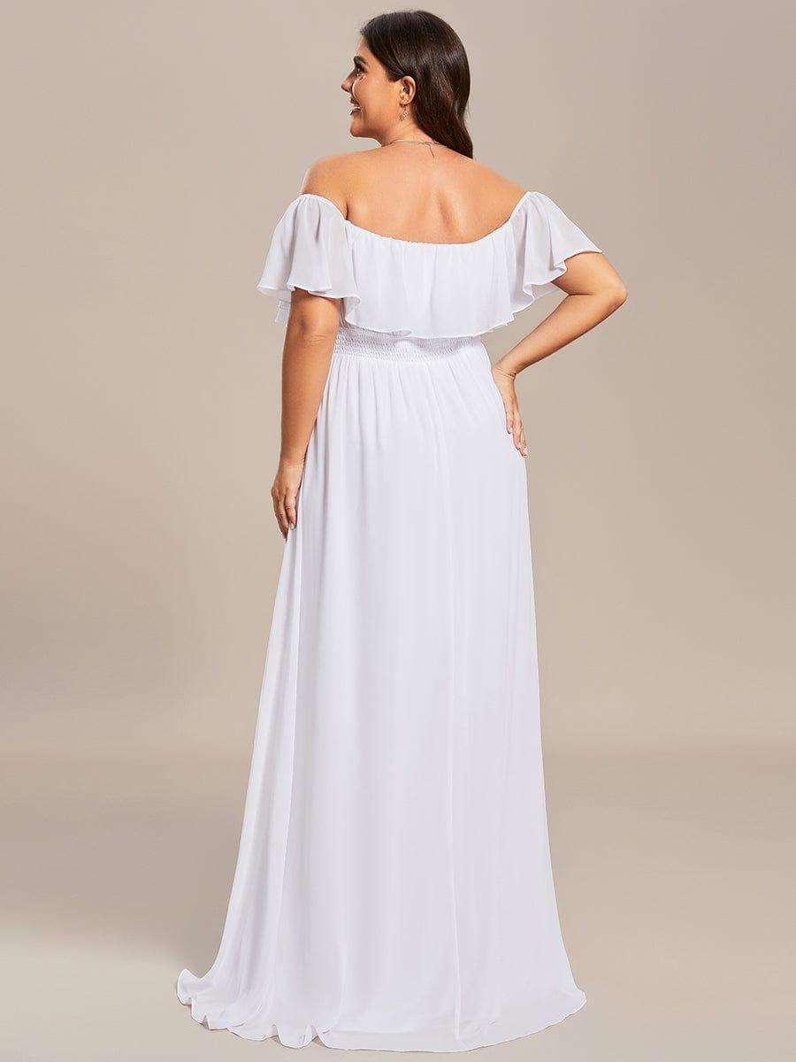 ÉMILE|Plus Size Off the Shoulder Formal Bridesmaid Dress with Thigh Split