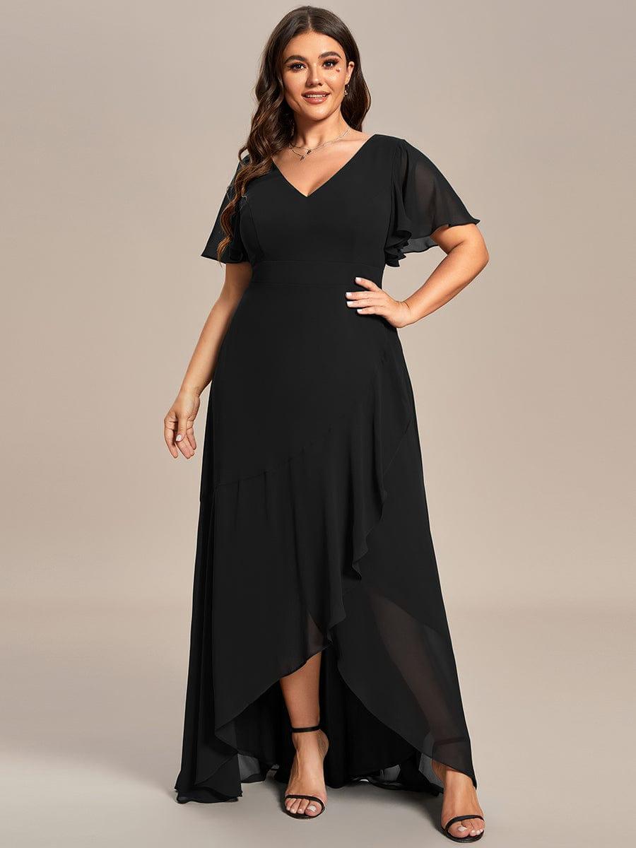 OREE|Charming Chiffon Bridesmaid Dress with Lotus Leaf Hemline