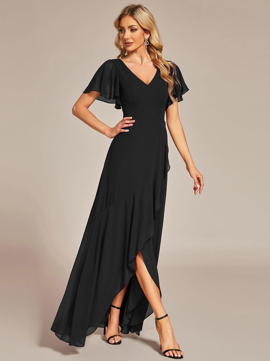 OREE|Charming Chiffon Bridesmaid Dress with Lotus Leaf Hemline