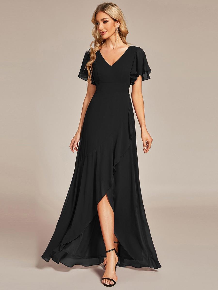 OREE|Charming Chiffon Bridesmaid Dress with Lotus Leaf Hemline