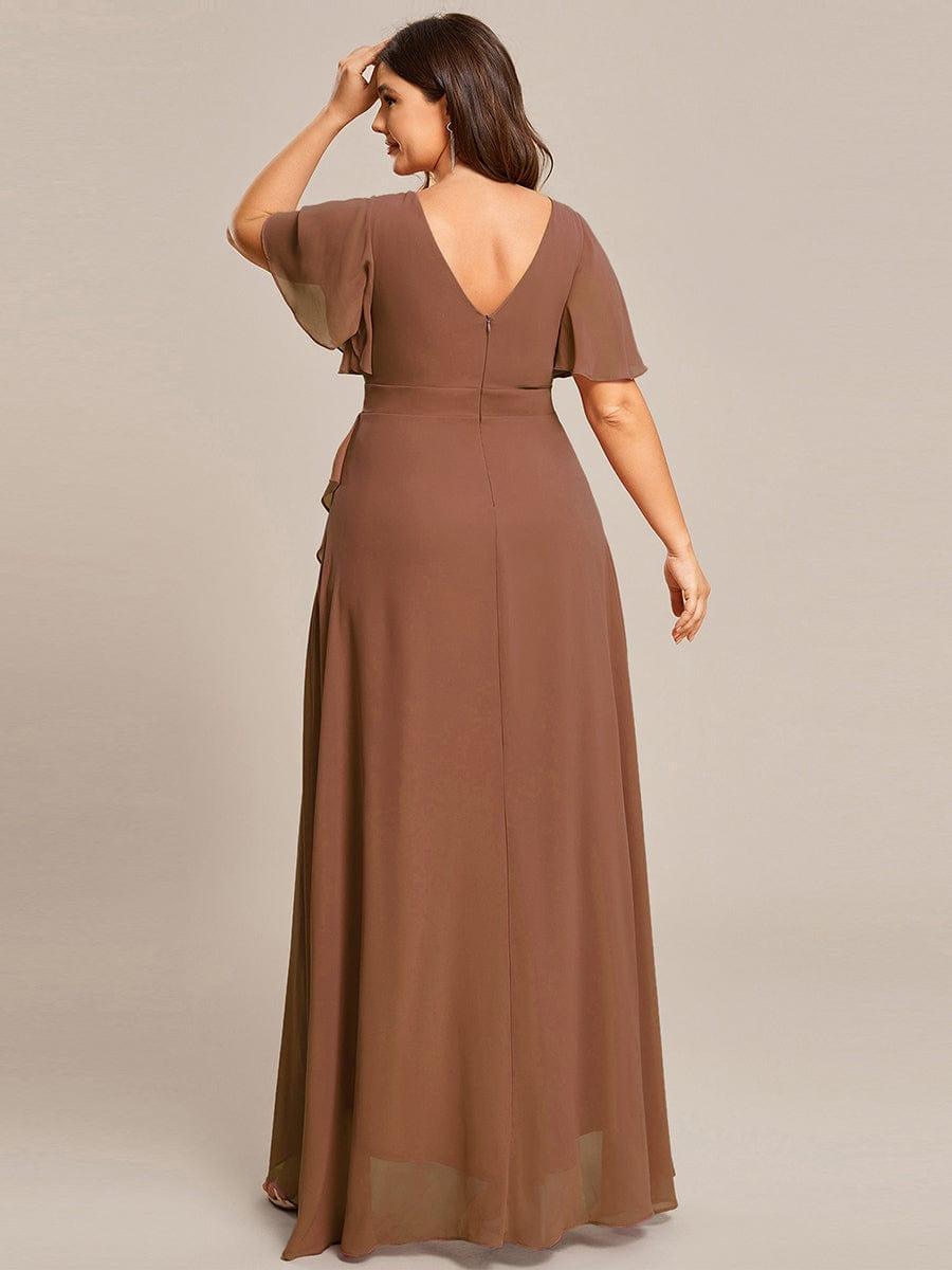 OREE|Charming Chiffon Bridesmaid Dress with Lotus Leaf Hemline