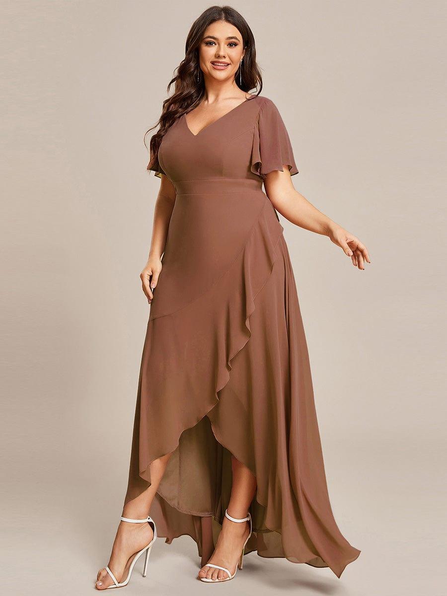 OREE|Charming Chiffon Bridesmaid Dress with Lotus Leaf Hemline