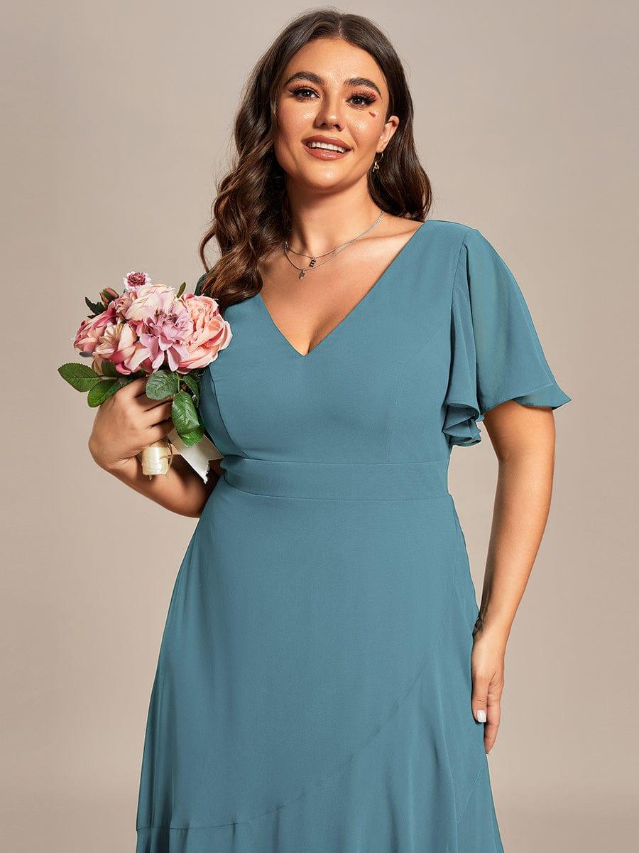 OREE|Charming Chiffon Bridesmaid Dress with Lotus Leaf Hemline