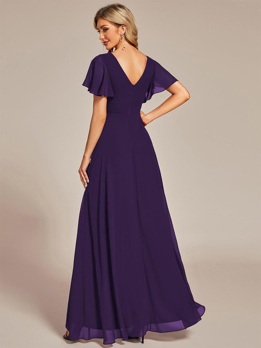 OREE|Charming Chiffon Bridesmaid Dress with Lotus Leaf Hemline